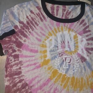 Victorias Secret PINK NWT Tie dyed ringer Tee tshirt size XXL